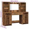 vidaXL Conjunto de mesa de vestidor con LED 3 pcs Madera vieja