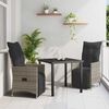 vidaXL Conjunto de Comedor de Jard&iacute;n 3 pcs Gris rat&aacute;n sint&eacute;tico