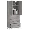 vidaXL Aparador alto madera contrachapada gris sonoma 69,5x34x180 cm