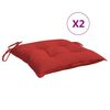 vidaXL Cojines de silla de jard&iacute;n 2 uds tela Oxford rojo 40x40x7 cm