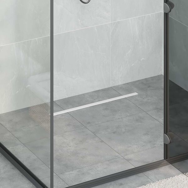 vidaXL Desag&uuml;e de ducha 360&deg; con modelo delgado Plateado 60 cm