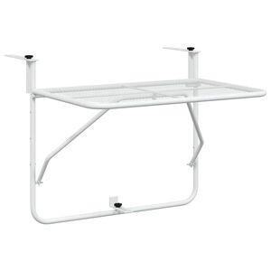 vidaXL Mesa de balc&oacute;n acero blanca 60x40 cm
