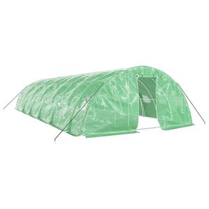 vidaXL Invernadero con estructura de acero verde 60 m&sup2; 12x5x2,3 m