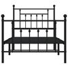 vidaXL Estructura cama sin colch&oacute;n con estribo metal negro 90x200 cm