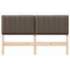vidaXL Cabecero tapizado Marr&oacute;n y topo 160 cm Madera de pino macizo