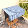 vidaXL Toldo retr&aacute;ctil manual con persiana azul y blanco 4,5x3 m