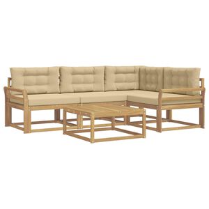 vidaXL Conjunto de sof&aacute;s de exterior 5 pcs y Beige 79 x 79 x 37 cm