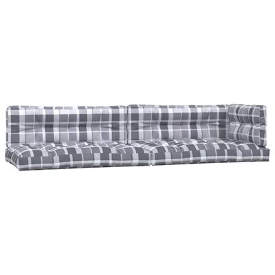 vidaXL Cojines para sofá de palets 5 unidades tela a cuadros gris