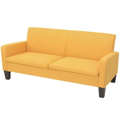 vidaXL Conjunto de sofás 2 piezas tela amarillo