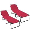 vidaXL Tumbona plegable 2 uds. Poli&eacute;ster Rojo