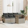 vidaXL Conjunto de sof&aacute; de jard&iacute;n 5 pcs Gris Claro Rattan de Poli&eacute;ster