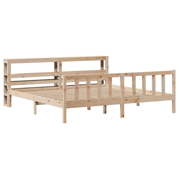 vidaXL Estructura de cama sin colch&oacute;n madera maciza de pino 200x200 cm