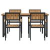 vidaXL Conjunto de Comedor de Jard&iacute;n 5 pcs Negro