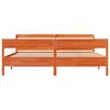 vidaXL Cama sin colch&oacute;n madera maciza de pino marr&oacute;n cera 200x200 cm