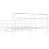 vidaXL Estructura cama sin colch&oacute;n con estribo metal blanco 193x203 cm