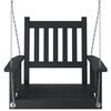 vidaXL Silla columpio jard&iacute;n con cadenas de metal madera abeto negro