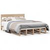 vidaXL Estructura de cama sin colch&oacute;n madera de pino blanco 150x200 cm