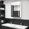 vidaXL Armario de ba&ntilde;o con espejo LED blanco brillante 50x13x70 cm