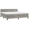 vidaXL Cama box spring colch&oacute;n y LED terciopelo gris claro 200x200 cm