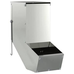 vidaXL Comedero para Conejos Plateado 12,5 x 26 x 28,5 cm 1 kg