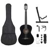 vidaXL Set de guitarra cl&aacute;sica para principiante 12 pzas negro 4/4 39"