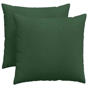 vidaXL Cojines de sof&aacute; 2 pcs Verde oscuro 50 x 50 cm Tela de pana