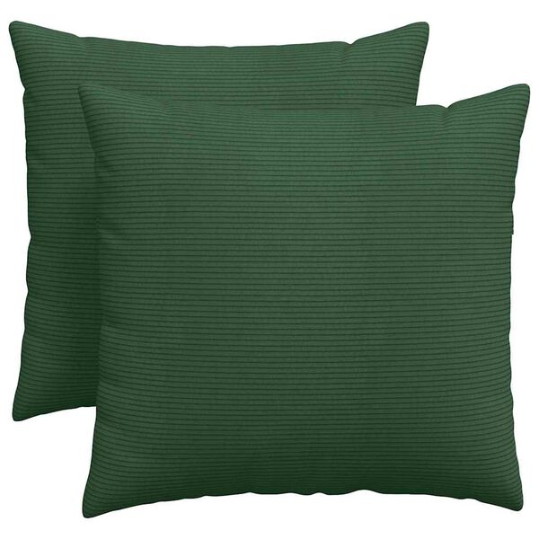vidaXL Cojines de sofá 2 pcs Verde oscuro 50 x 50 cm Tela de pana