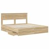 vidaXL Estructura de cama Roble Sonoma 180 x 200 cm Madera Ingenieril