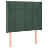 vidaXL Cabecero con LED de terciopelo verde oscuro 93x16x118/128 cm
