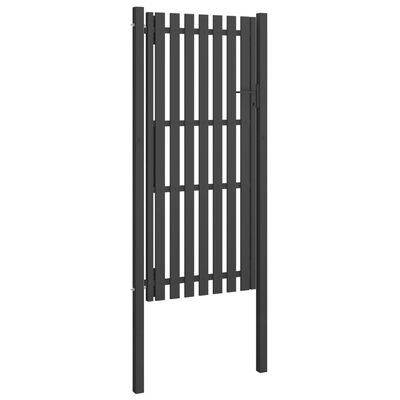 vidaXL Puerta de valla del jardín de acero gris antracita 1x2,5 cm