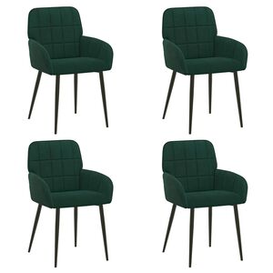 vidaXL Sillas de comedor 4 uds. Terciopelo Verde oscuro