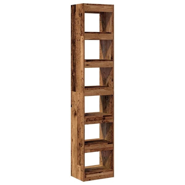 vidaXL Estantería/divisor de espacios madera envejecida 40x30x198 cm