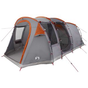 vidaXL Tienda de campa&ntilde;a tipo t&uacute;nel 505 x 330 x 204 cm Gris y naranja