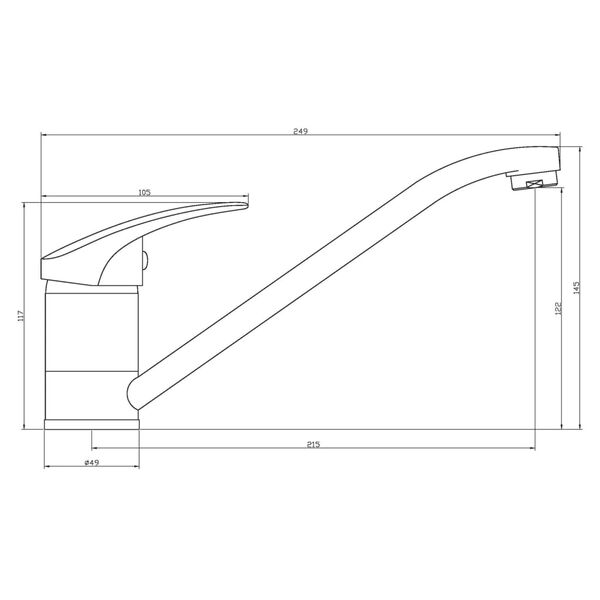 EISL Grifo monomando de cocina GRANIT negro y cromado