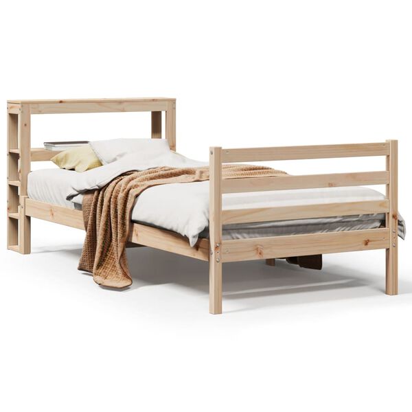 vidaXL Estructura de cama sin colch&oacute;n madera maciza de pino 100x200 cm