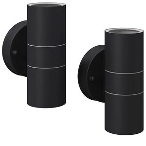 vidaXL L&aacute;mpara de exterior 2 uds acero ascendente/descendente