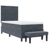 vidaXL Cama tipo Box Spring Gris oscuro 90 x 200 cm Terciopelo