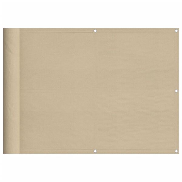 vidaXL Pantalla de balcón 100% poliéster Oxford beige 75x700 cm