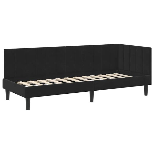 vidaXL Estructura de cama en esquina Negro 80 cm x 200 cm Terciopelo