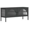 vidaXL Mueble de TV vidrio y acero negro 105x35x50 cm