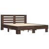vidaXL Estructura cama madera ingeniería metal marrón roble 150x200 cm