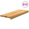vidaXL Pelda&ntilde;os de escalera 12 uds madera maciza roble marr&oacute;n claro