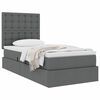 vidaXL Cama con almacenamiento y colch&oacute;n Gris oscuro 90 x 200 cm
