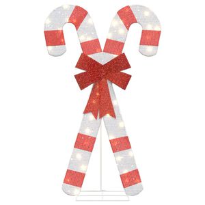 vidaXL Decoraci&oacute;n Navide&ntilde;a Bast&oacute;n de Caramelo 50 LEDs blanco c&aacute;lido