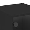vidaXL Mesitas de noche con puertas de vidrio 2 uds negro 35x37x35 cm