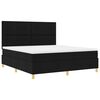 vidaXL Cama Box Spring LED con colch&oacute;n Negro 180 x 200 cm tela