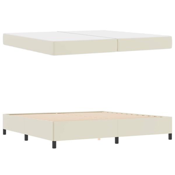 vidaXL Estructura de cama con colch&oacute;n Crema 200 x 200 cm tela