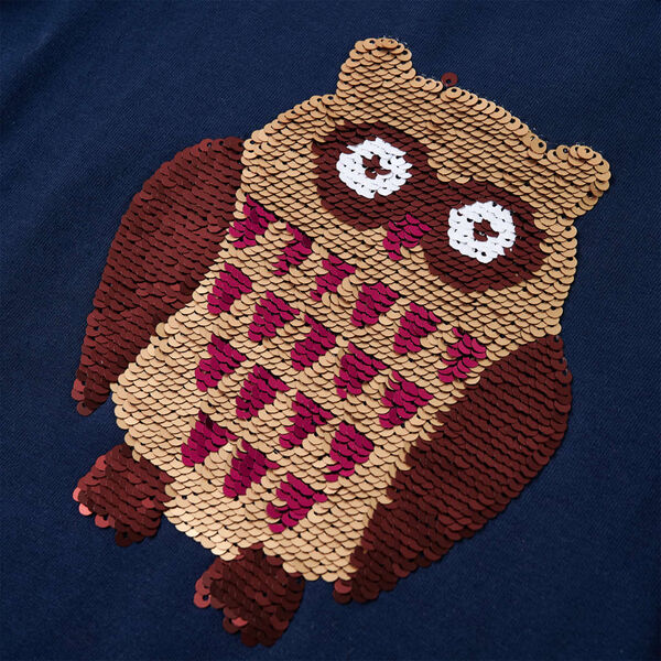 Camiseta infantil de manga larga azul marino 116