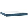 vidaXL Cama box spring con colch&oacute;n terciopelo azul oscuro 160x200 cm
