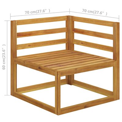 vidaXL Muebles de jardín 6 pzas cojines madera maciza de acacia